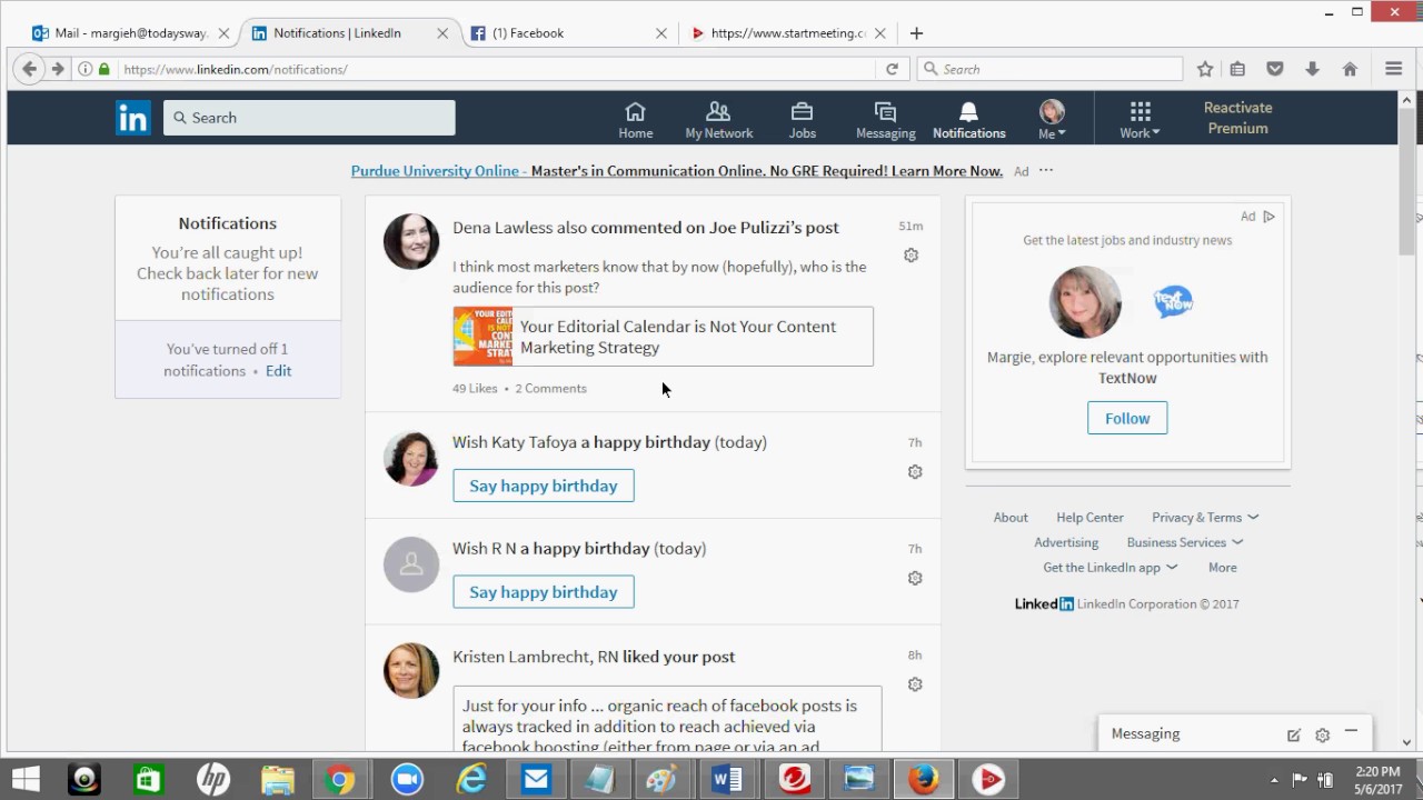 LinkedIn Notifications Settings YouTube