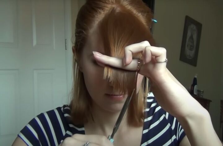 How to Cut Your Own Side Swept Bangs Upstyle