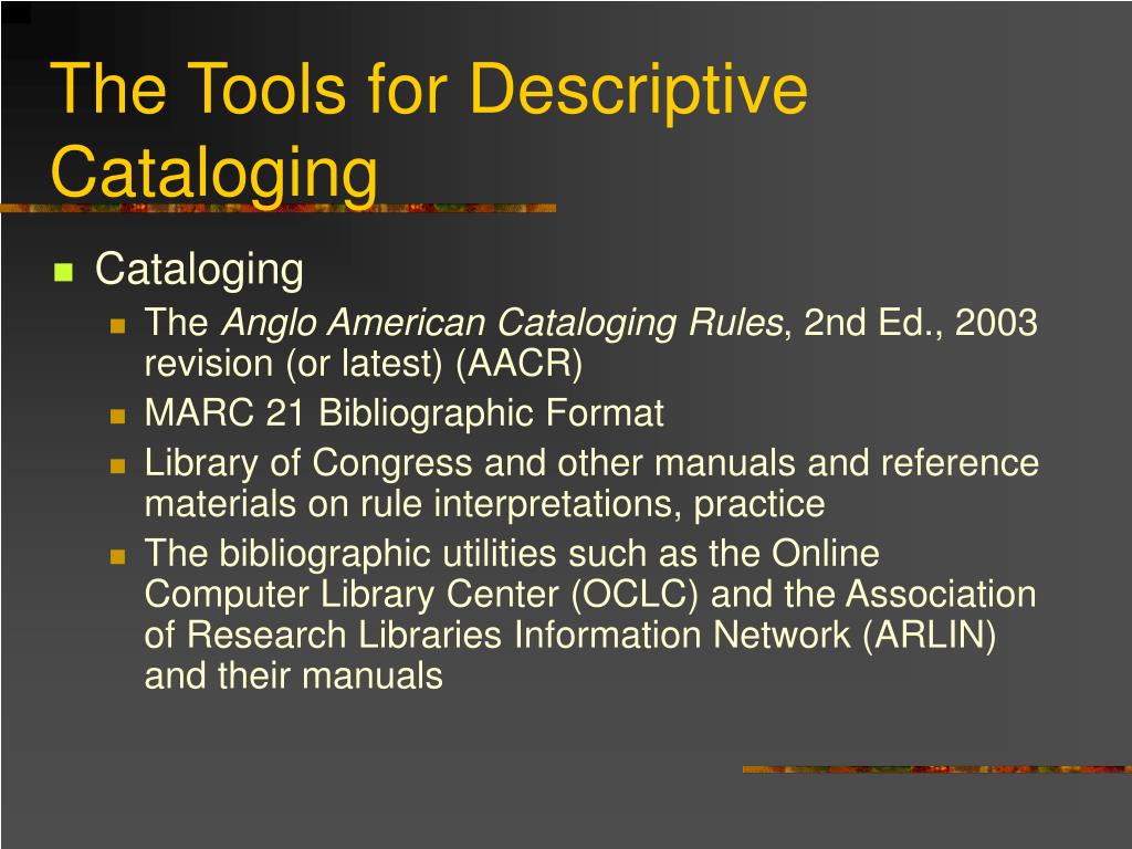PPT Cataloging and Classification PowerPoint Presentation free