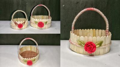 How to Make a Basket with Ice Cream Sticks: Fun DIY Craft on Dailymotion