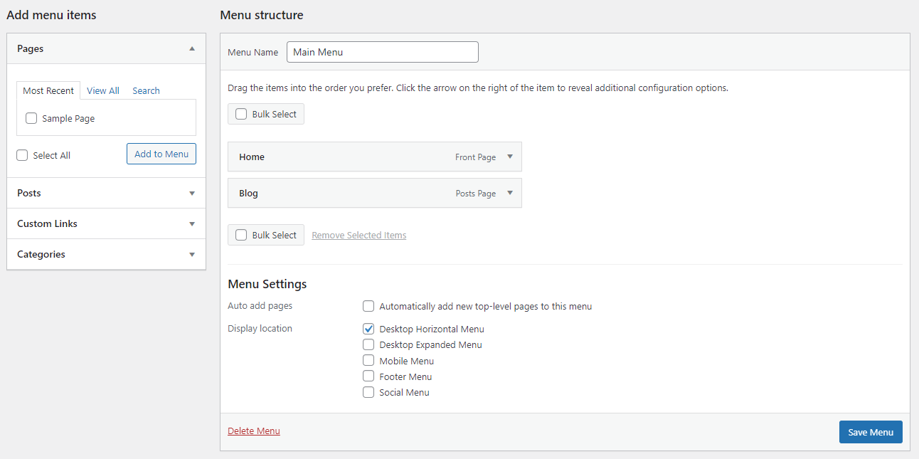 How to Create Add Edit a WordPress Navigation Menu