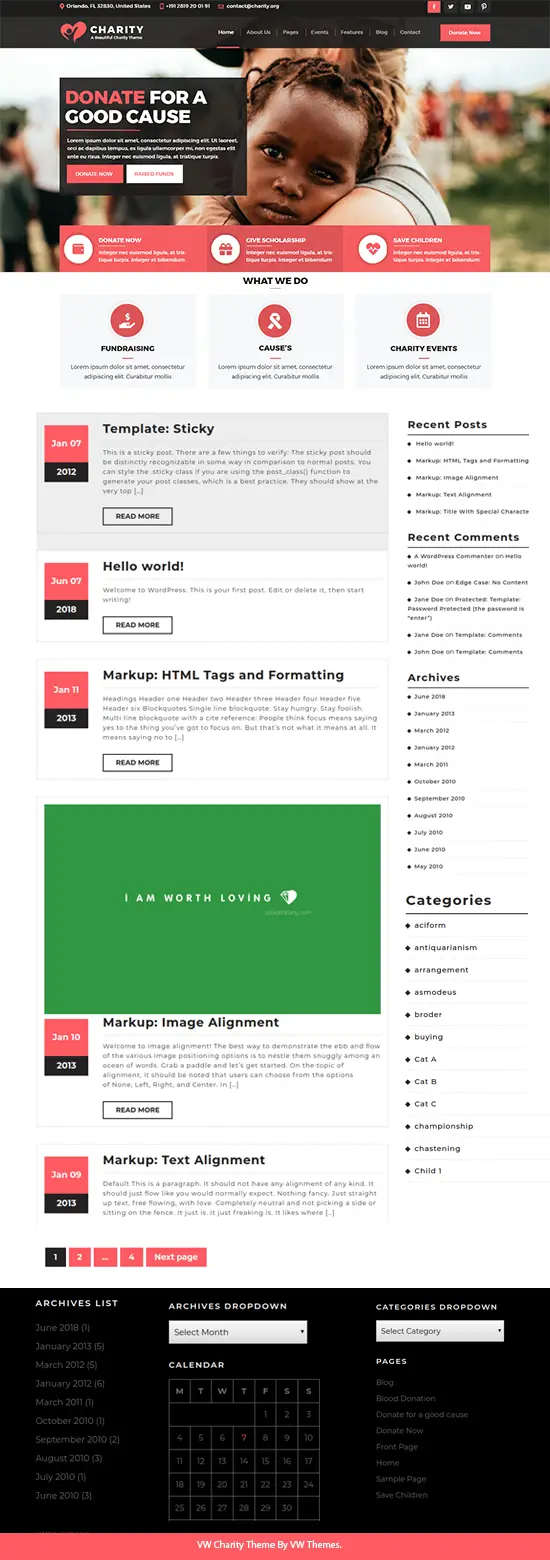 Free Alone WordPress Theme For NonProfit Organizations