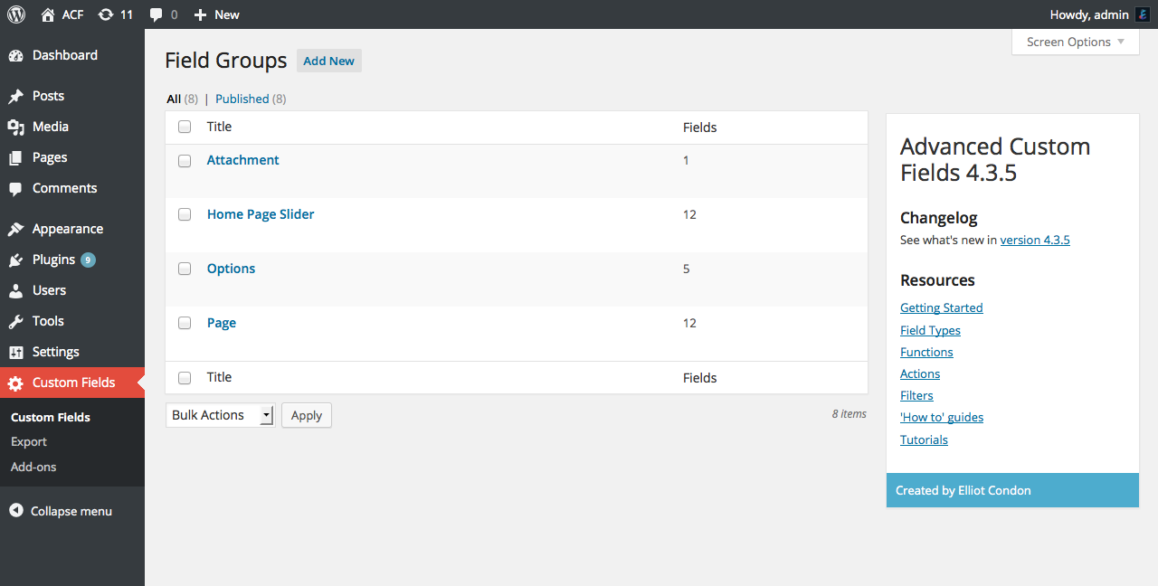 ACF Getting Started with ACF