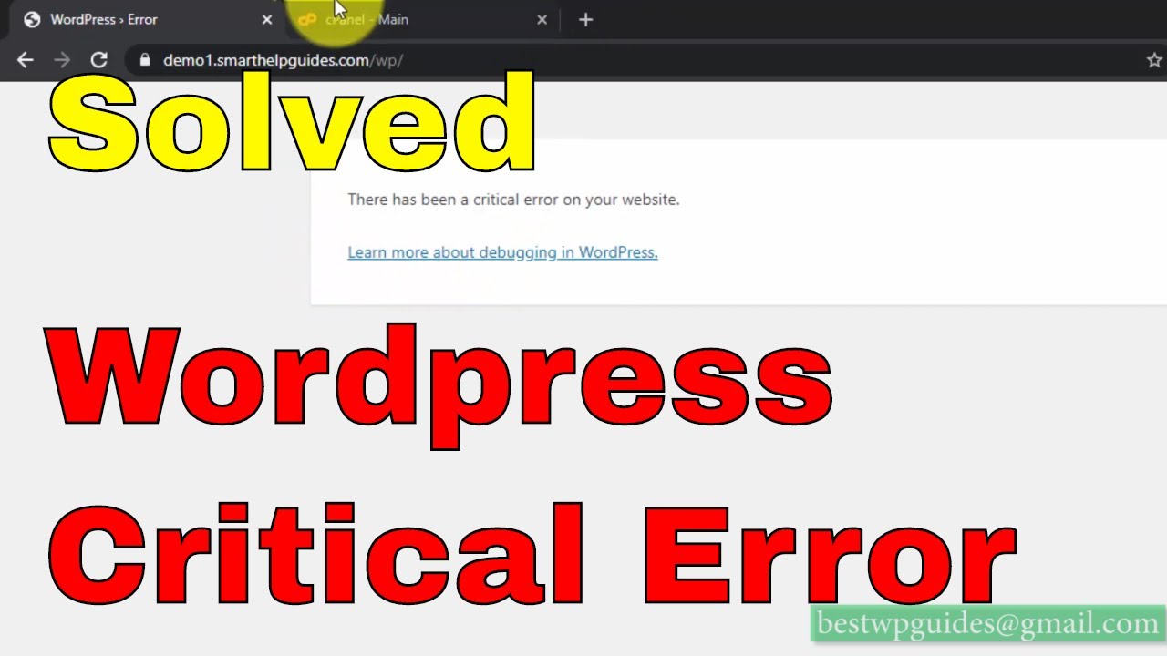 How to fix WordPress critical error There has been a critical error on 