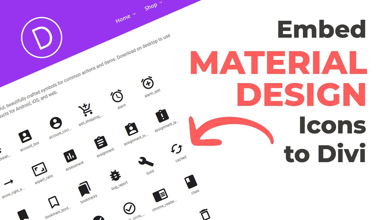 How to Embed Material Design Icons to Divi YouTube
