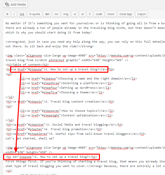 Anchoring a Section from a CTA in WordPress: A Simple Technique