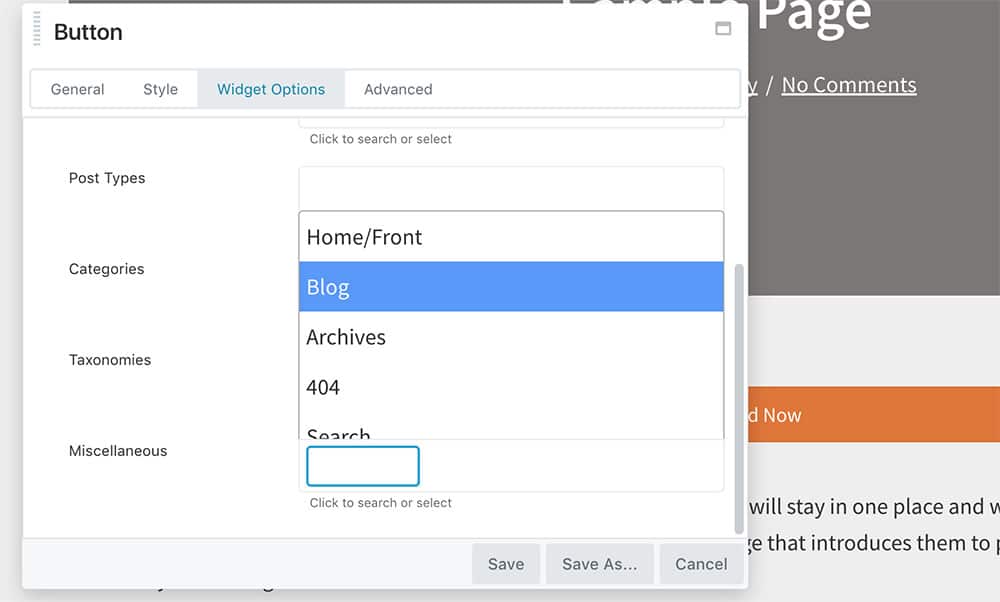 Guide Using Widget Options to Manage Beaver Builder Modules