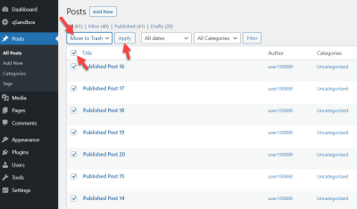 How to Fix the Error of Moving Items to the Trash in WordPress