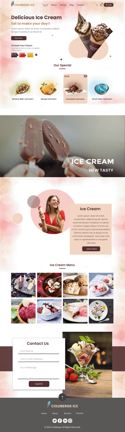 Creamy Bar: A Sweet Ice Cream WordPress Theme Built with Elementor