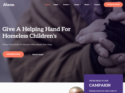 Alone Charity: A Powerful Nonprofit WordPress Theme Version 7.0