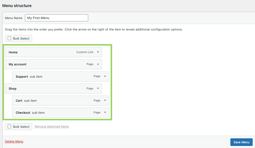 Create and Add a Menu in WordPress