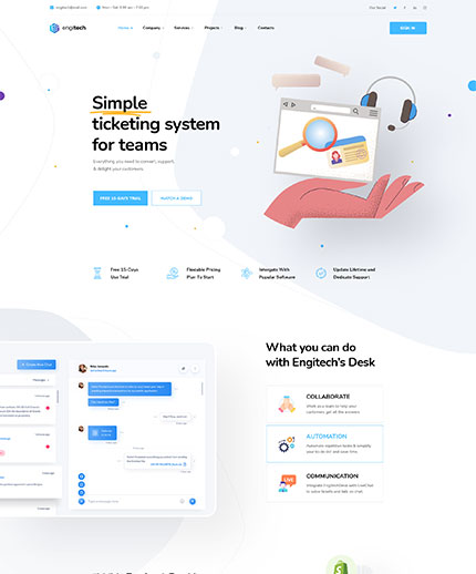 Engitech IT Solutions and Services Company WordPress Theme