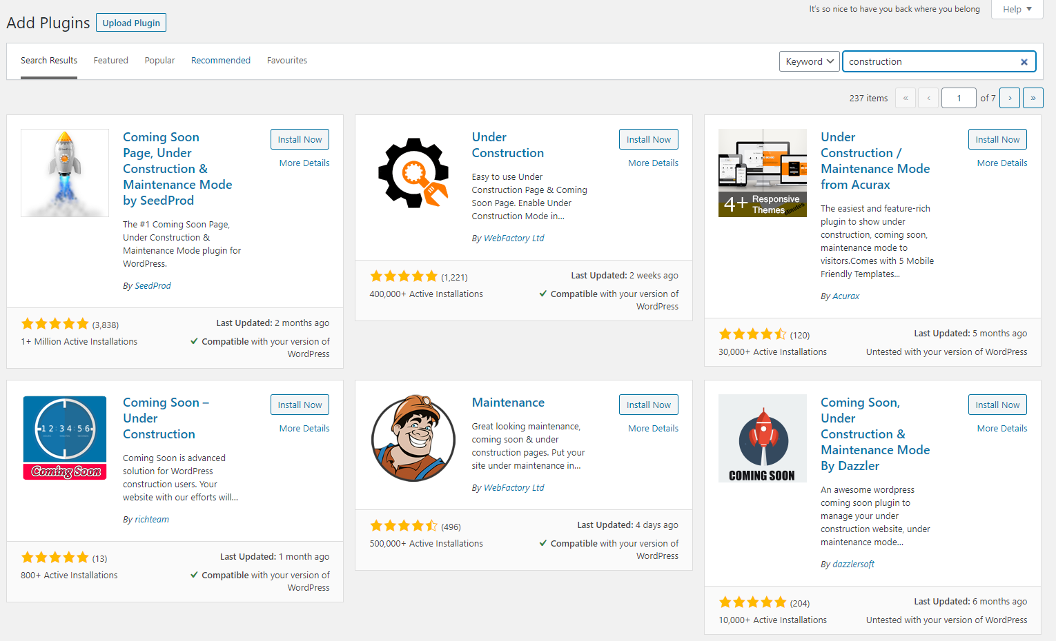 Setting up an Under Construction page using WordPress VentraIP