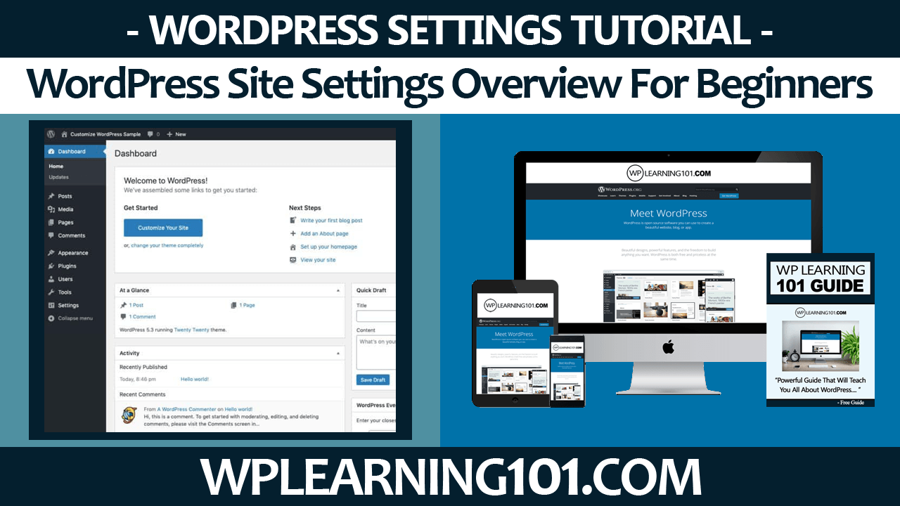 WordPress Site Settings Overview Tutorial For Beginners Step By Step 