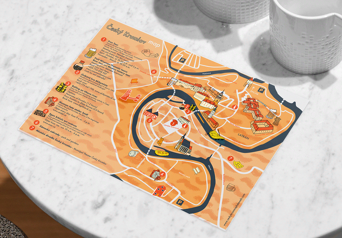 Map tourist guide illustrations on Behance
