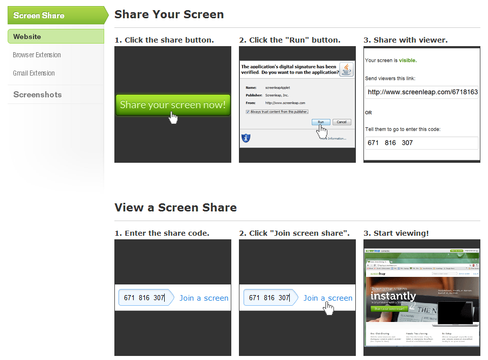 Online skrmdeling Screenleapcom  IT Torvet