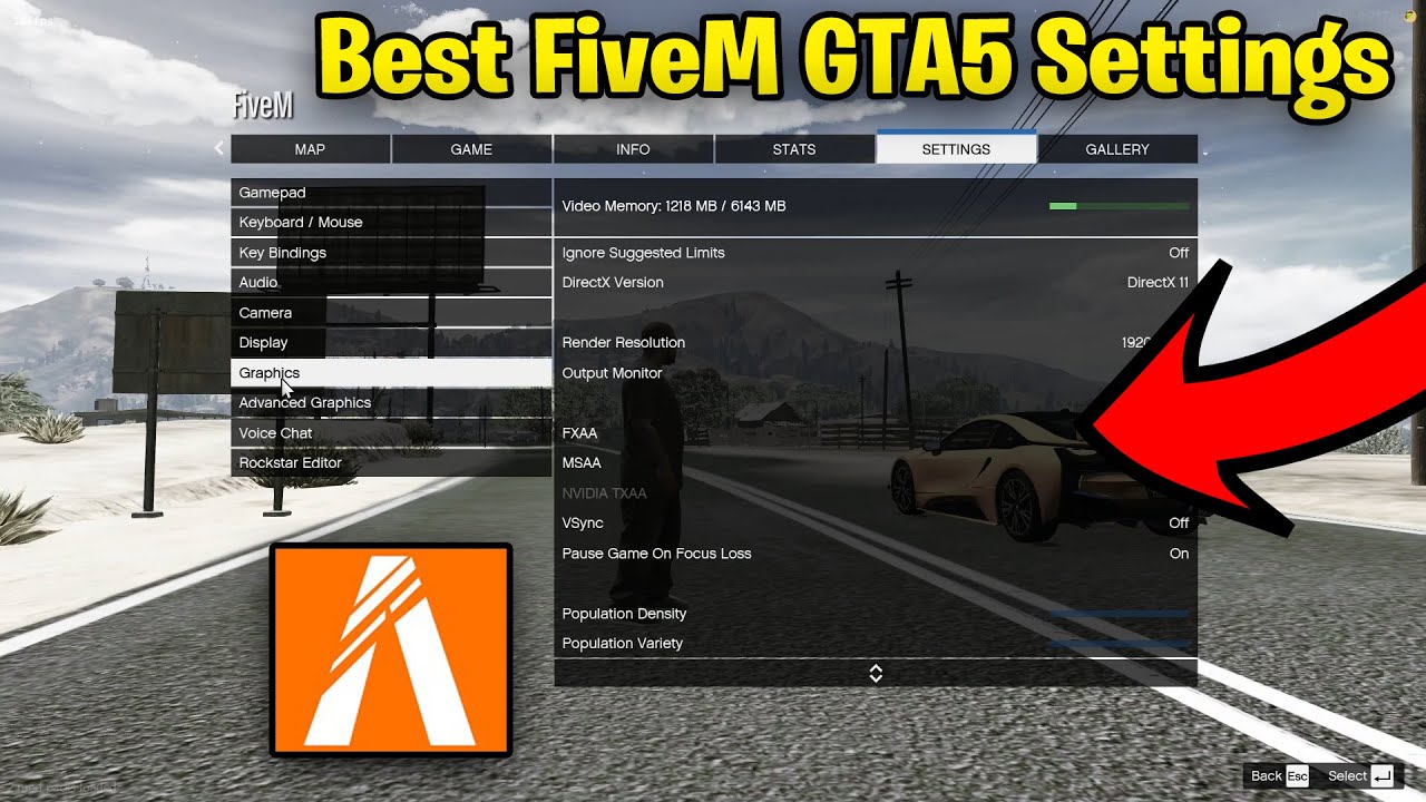 FiveM GTA5 Best Settings For Best Performance MAX FPS  PERFORMANCE 