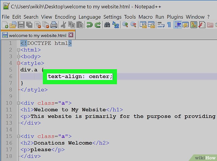 Style text align center font