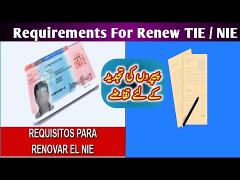 Requisitos para renovar el NIETIE Requirements to renew NIETIE  