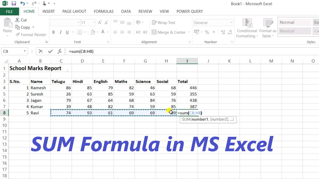 How to Put Sum Formula in Excel in Urdu