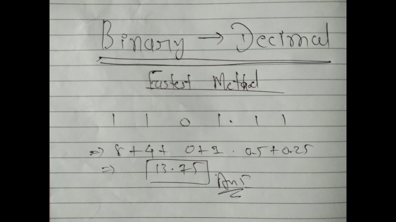 Binary to Decimal conversion Easy  Fastest Method Hindi  YouTube