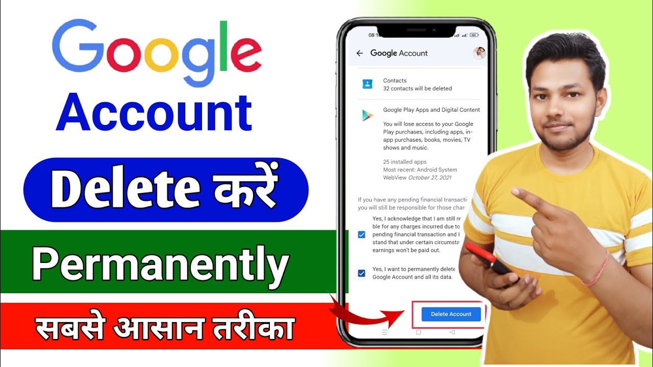 How To Delete Google Account Permanently  Gmail Account Delete Kaise 