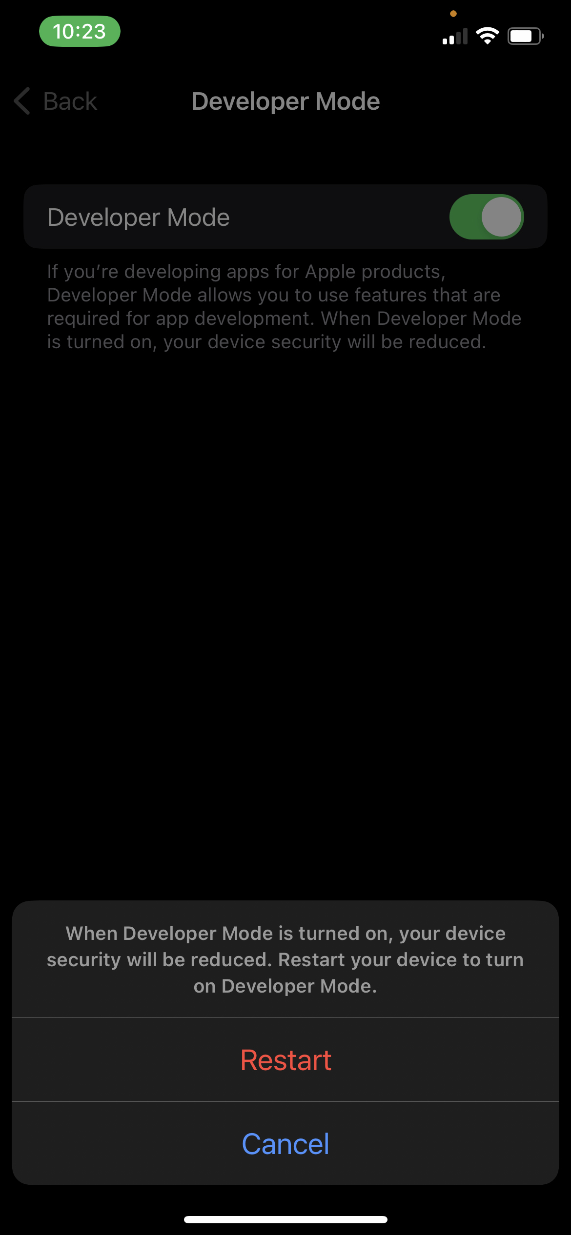 iOS 16 Developer Mode  VoltBuilder