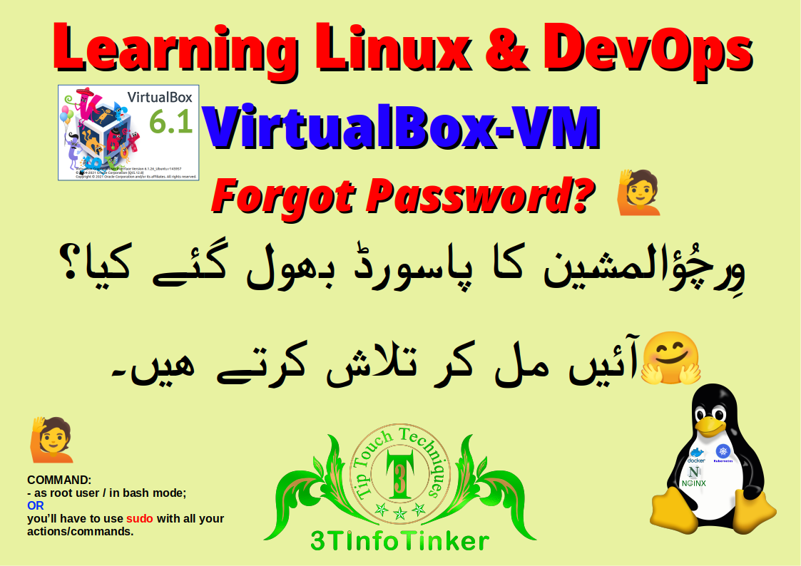 Learn with me  Linux Basics  How to Reset Password in Virtual Machine 