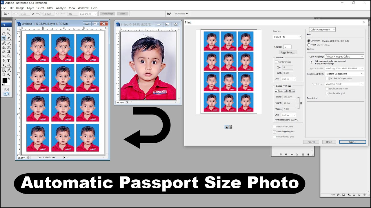 Automatic Passport Size Photo Making Tutorial in Photoshop  How To 