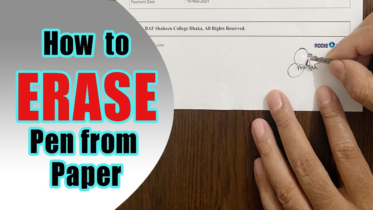 how to erase pen from paper  how to remove ball pen ink from paper 