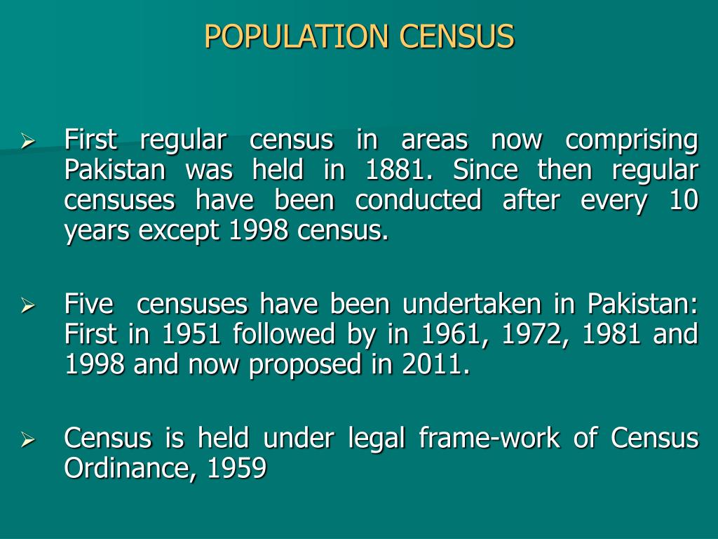 PPT  By HABIB ULLAH KHAN POPULATION CENSUS ORGANIZATION PAKISTAN 