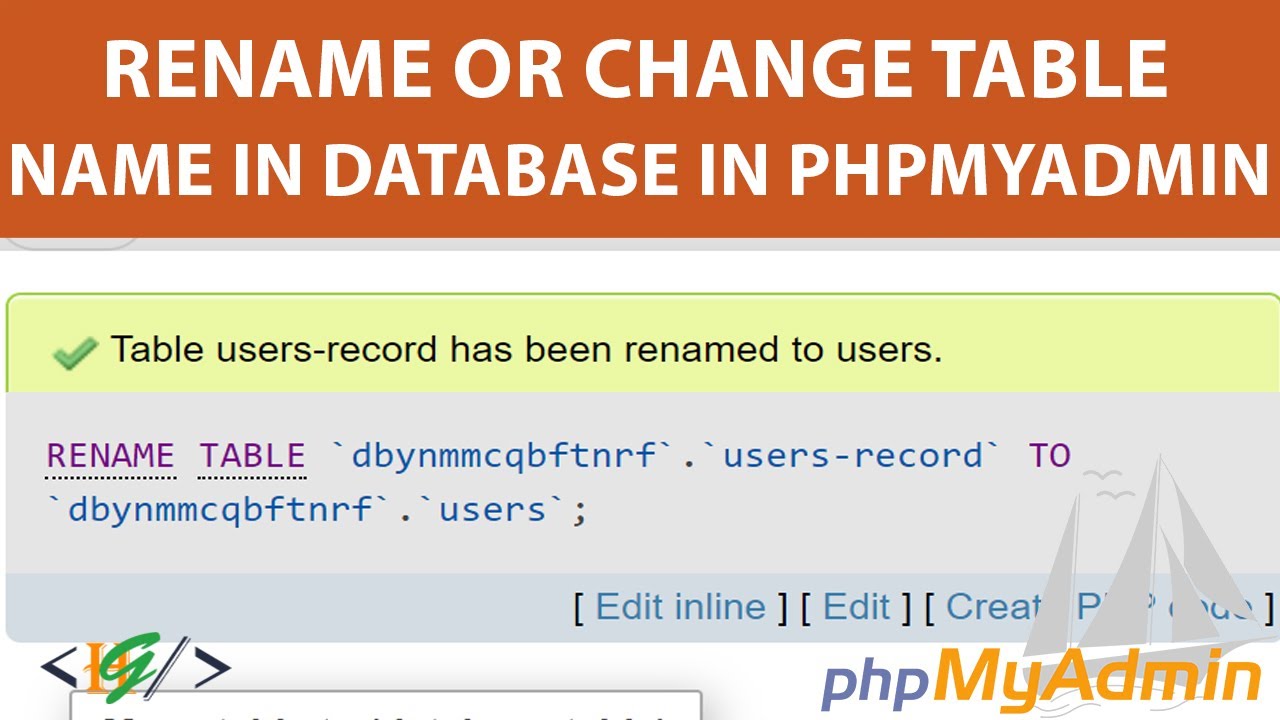 How to Change Table Name in phpMyAdmin in Urdu