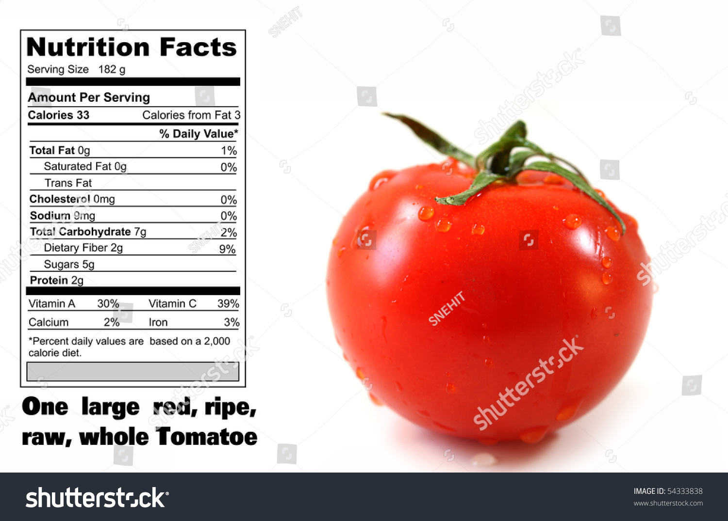 Nutrition Facts Of Tomato Stock Photo 54333838  Shutterstock