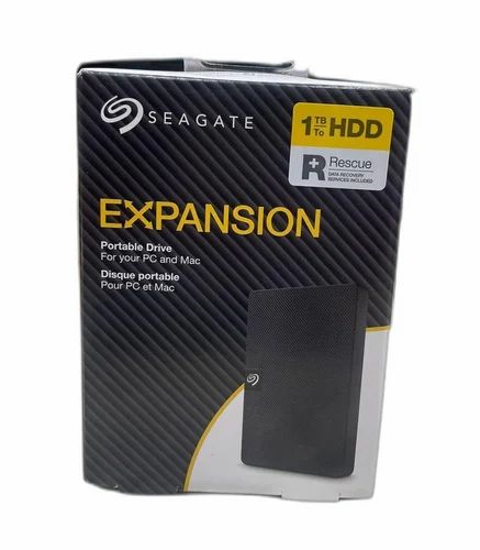 Black Seagate Expansion 1TB Portable Hard Disk Memory Size 5GB at Rs 