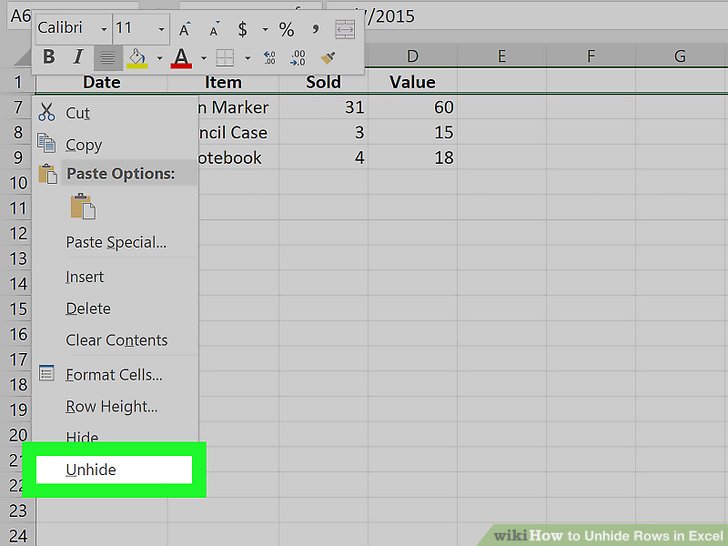 3 Ways to Unhide Rows in Excel  wikiHow