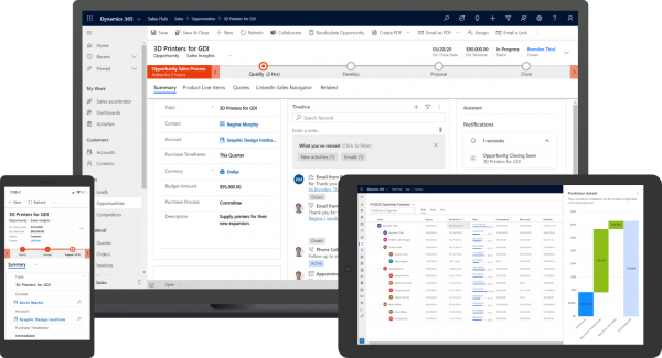 Microsoft Dynamics 365  Applikationer der forener CRM og ERP