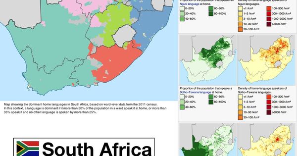 Language distribution in South Africa  a country with 11 official 