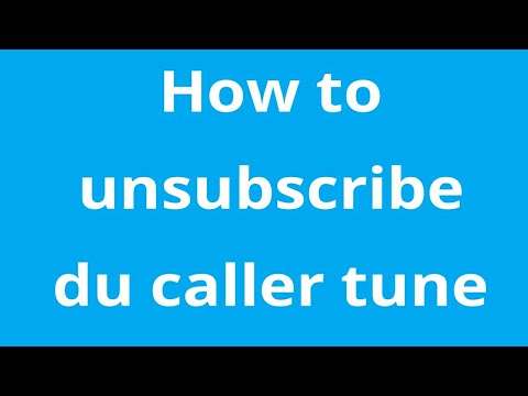 How to unsubscribe du caller tune  deactivate du tune offer  YouTube