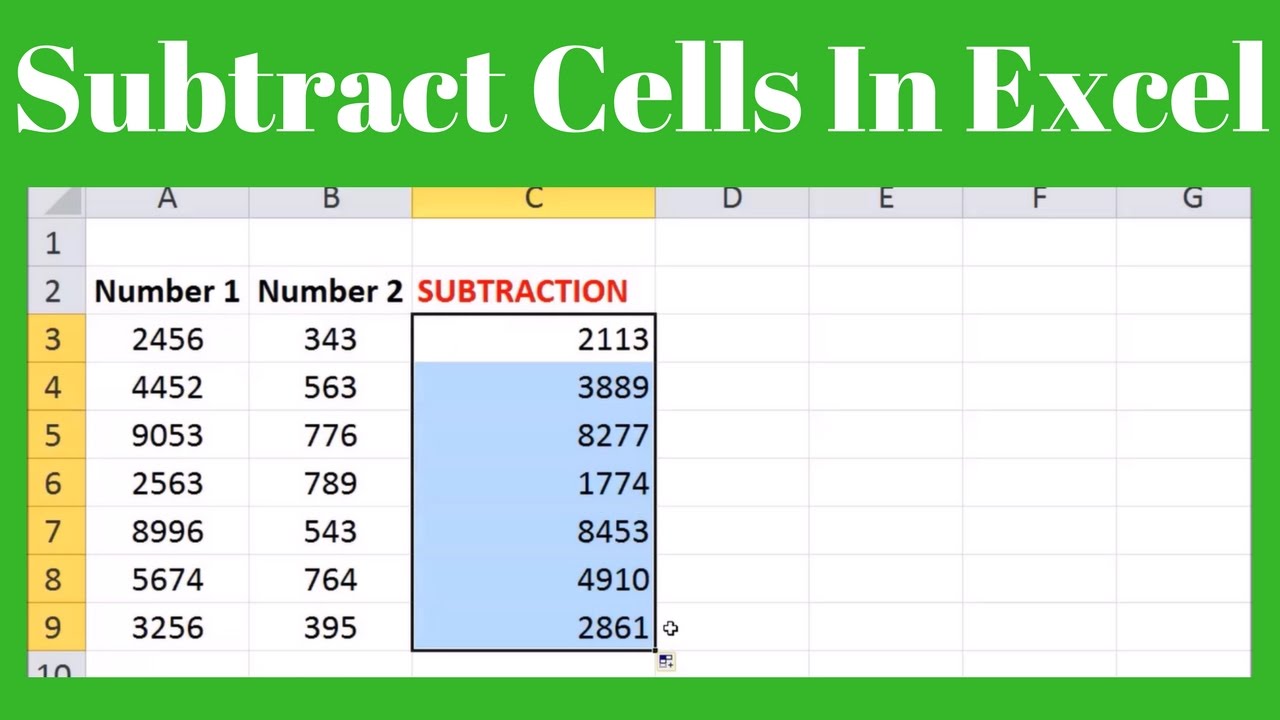 How to Add and Subtract Multiple Cells in Excel in Urdu