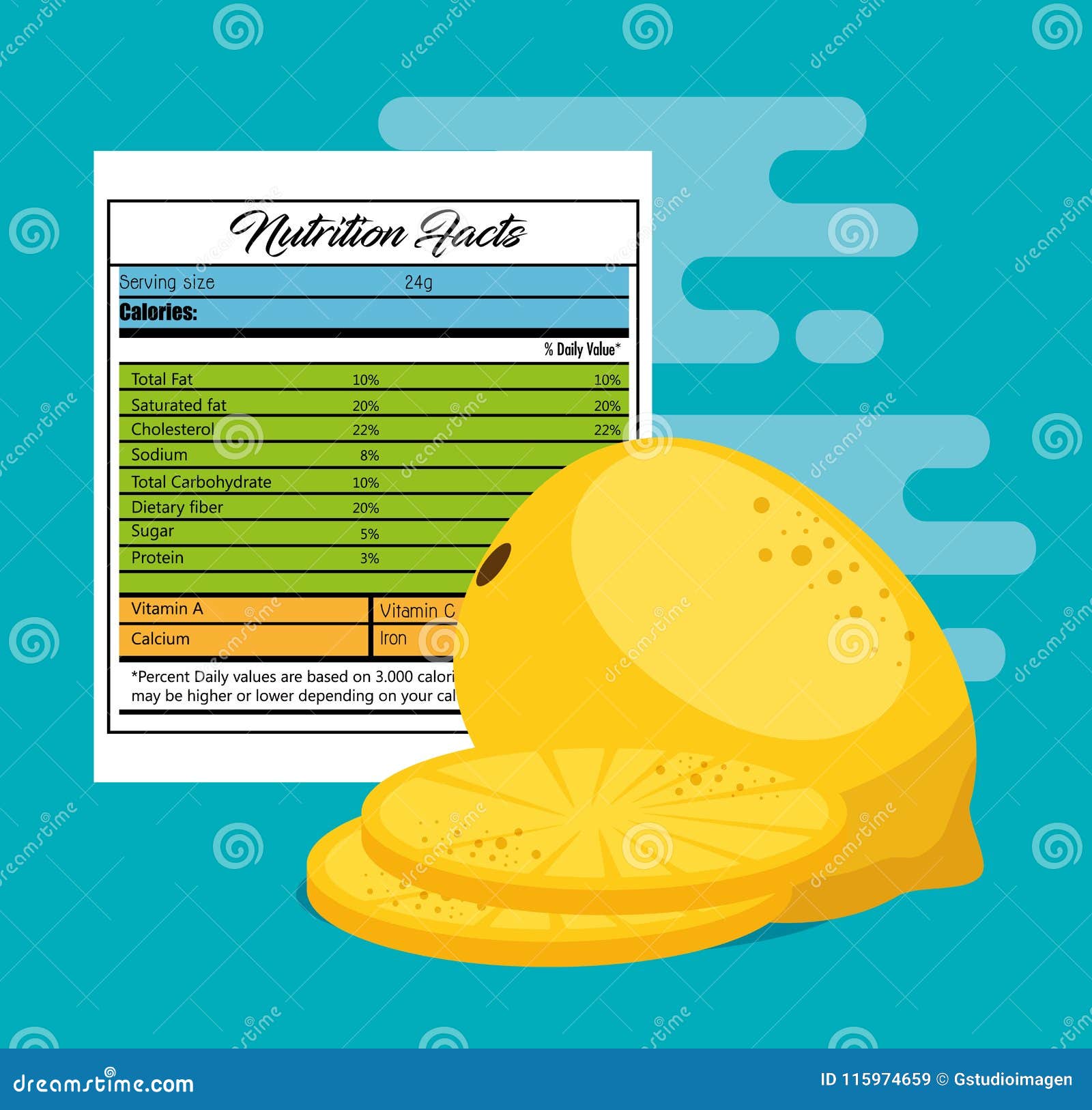 Guava with nutrition facts stock vector Illustration of documents 
