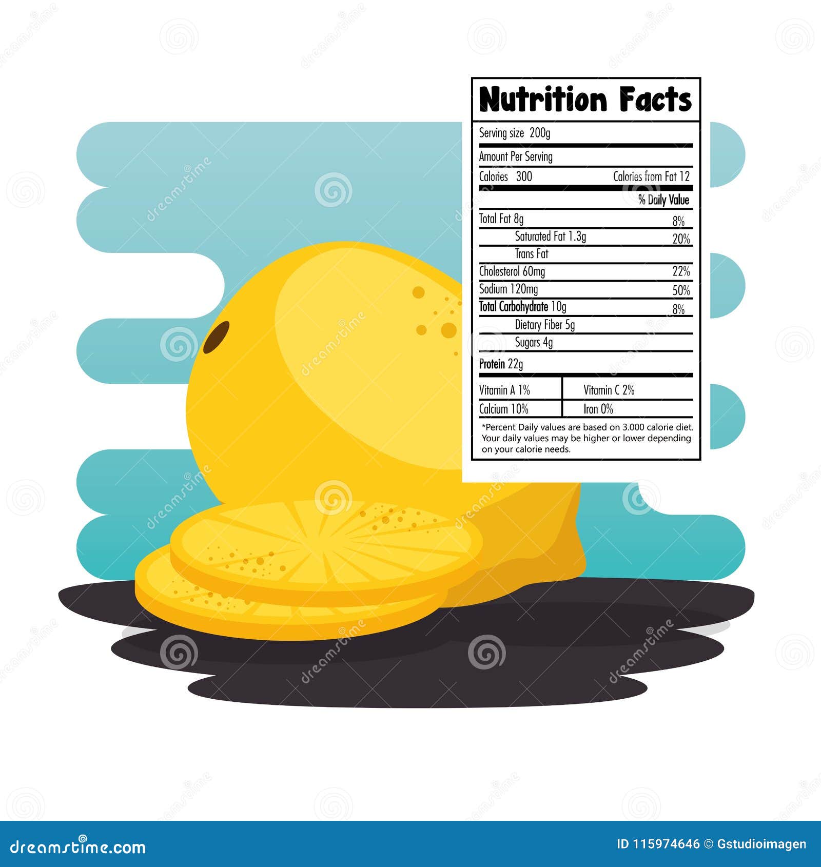 Guava with nutrition facts stock vector Illustration of information 