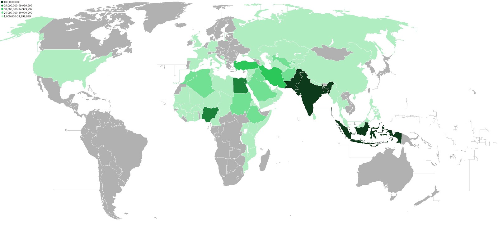 Islam by country  Vivid Maps
