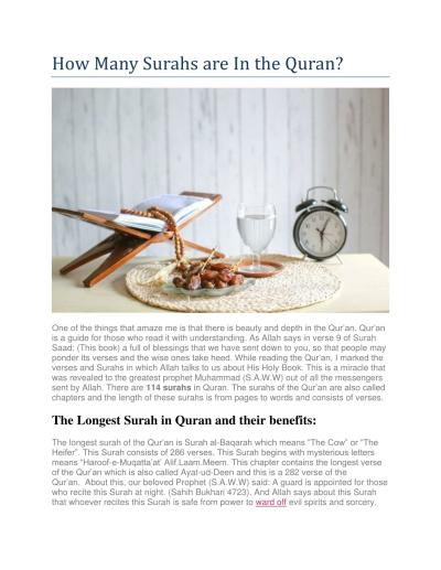 How Much Surah in Quran in Urdu