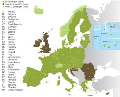 How Many Schengen Countries in Urdu