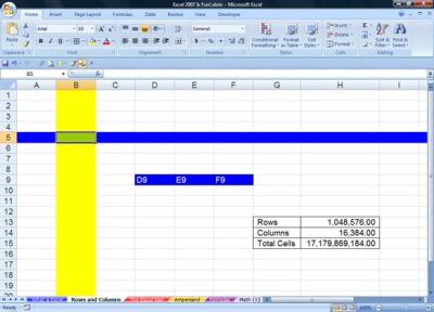How Many Rows and Columns in an Excel Sheet in Urdu