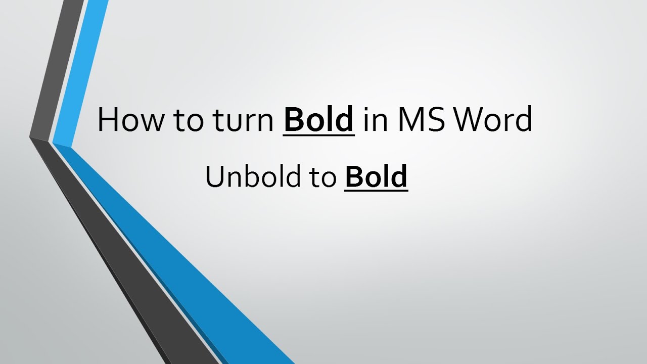 How to Bold text in MS WORD  Ms Word Tutorials  Ep 01  YouTube