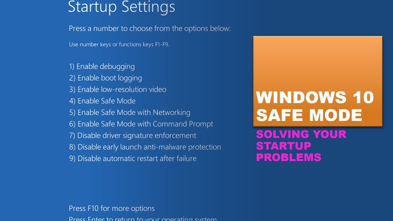 How to boot Windows into Safe Mode Windows Startup Settings  YouTube
