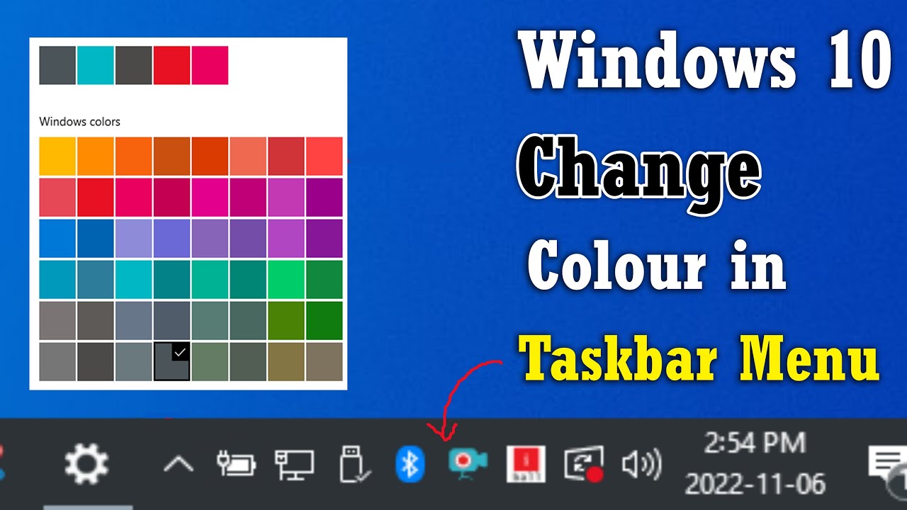 How to Change Taskbar Color on Windows 10  windows 10 me taskbar ka 