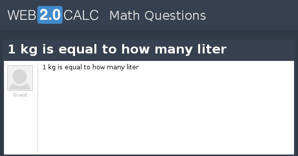 How Many Liters in One KG in Urdu