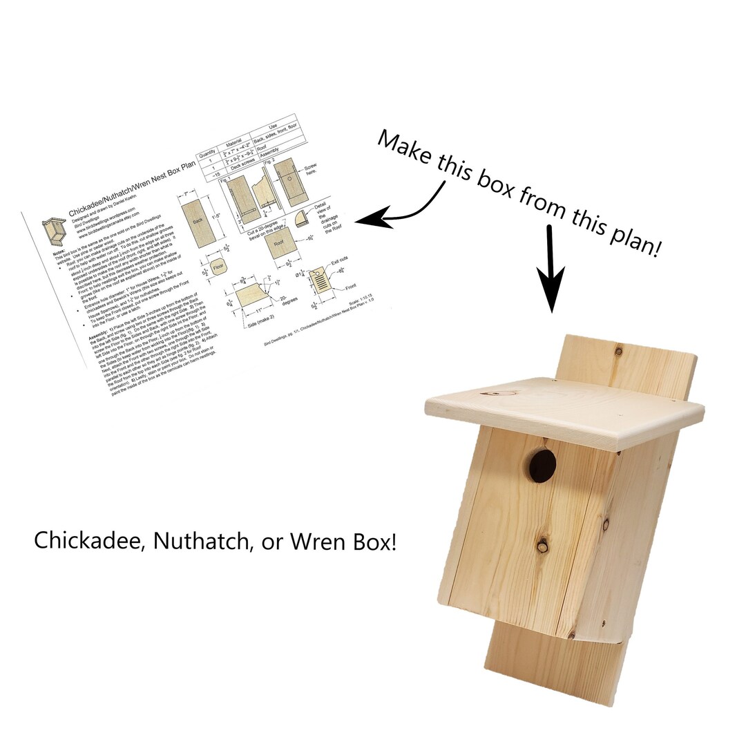 Bird Nest Box Plan  Chickadeenuthatchwren Nesting Box Plan  Bird 